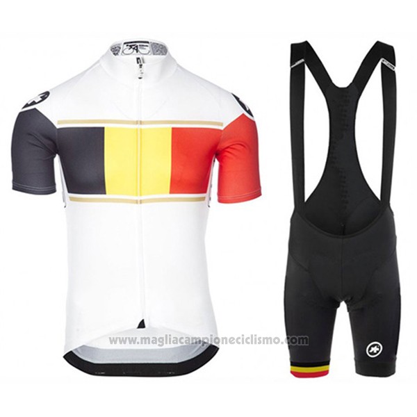 2017 Abbigliamento Ciclismo Assos Campione Belgio Manica Corta e Salopette